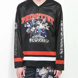 🆕 Primitive x My Hero Academia Black Hockey Jersey. Size XL, NWT